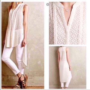 HD in Paris Anthropologie High Low Tunic in Cream